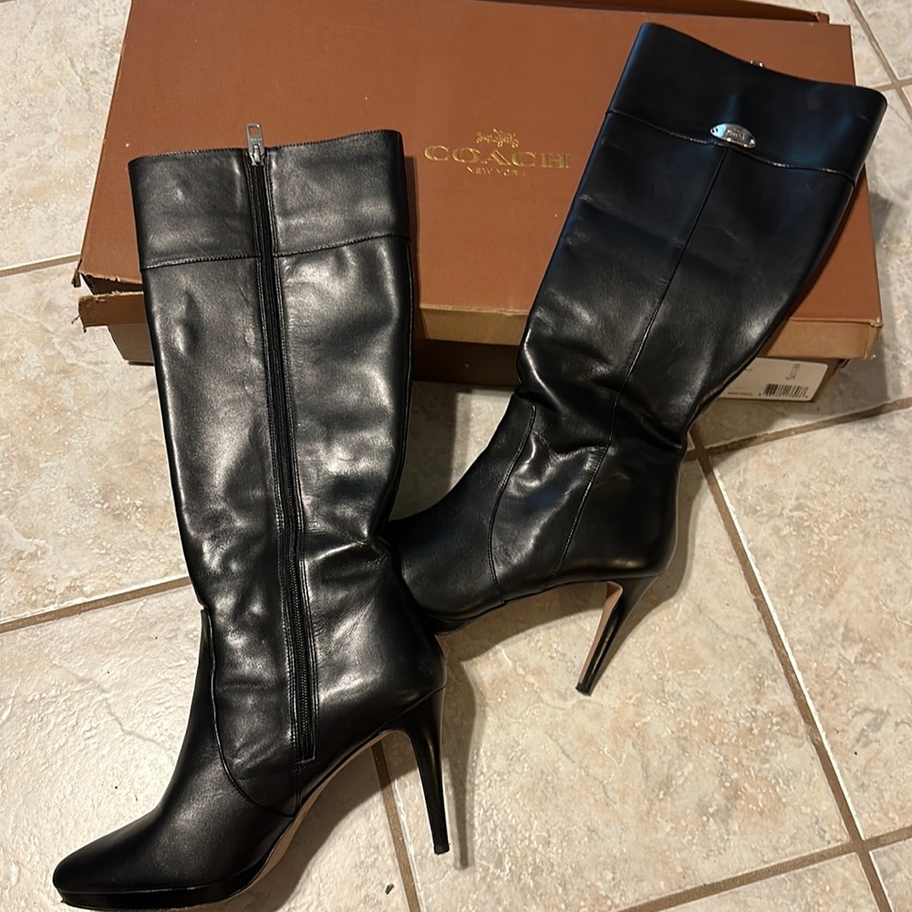 Coach leather boots